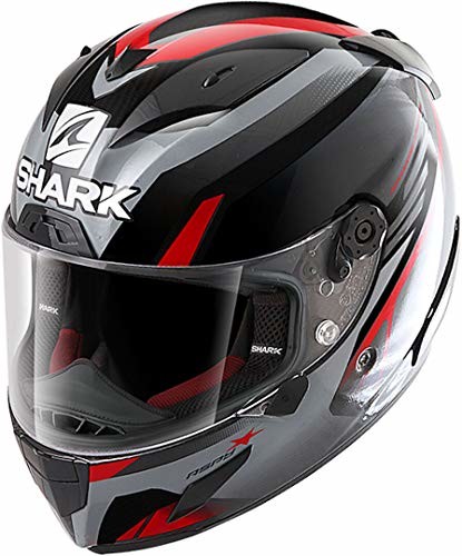 Shark Kask motocyklowy Race R Pro Aspy czarny czerwony KAR, M HE8621EKARM