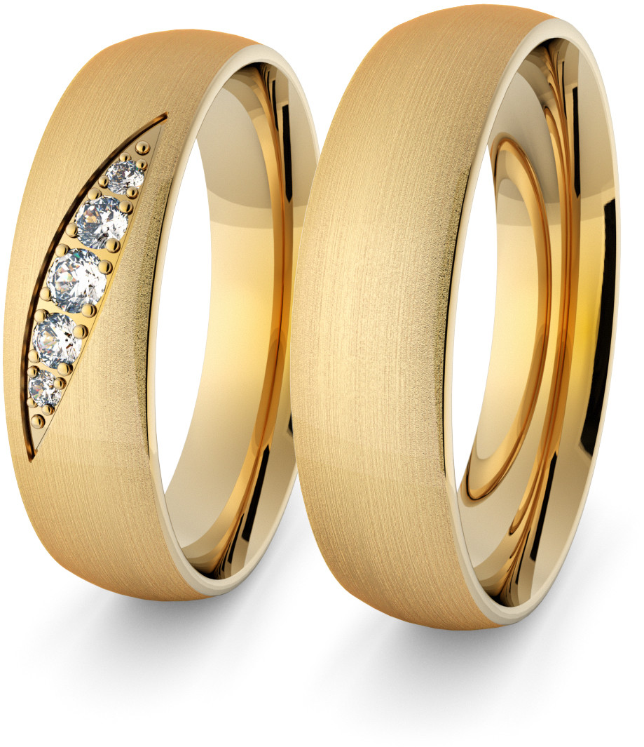 Eminence Obrączki ślubne klasyczne 5 mm z brylantami - 94 Au-classic-5-94