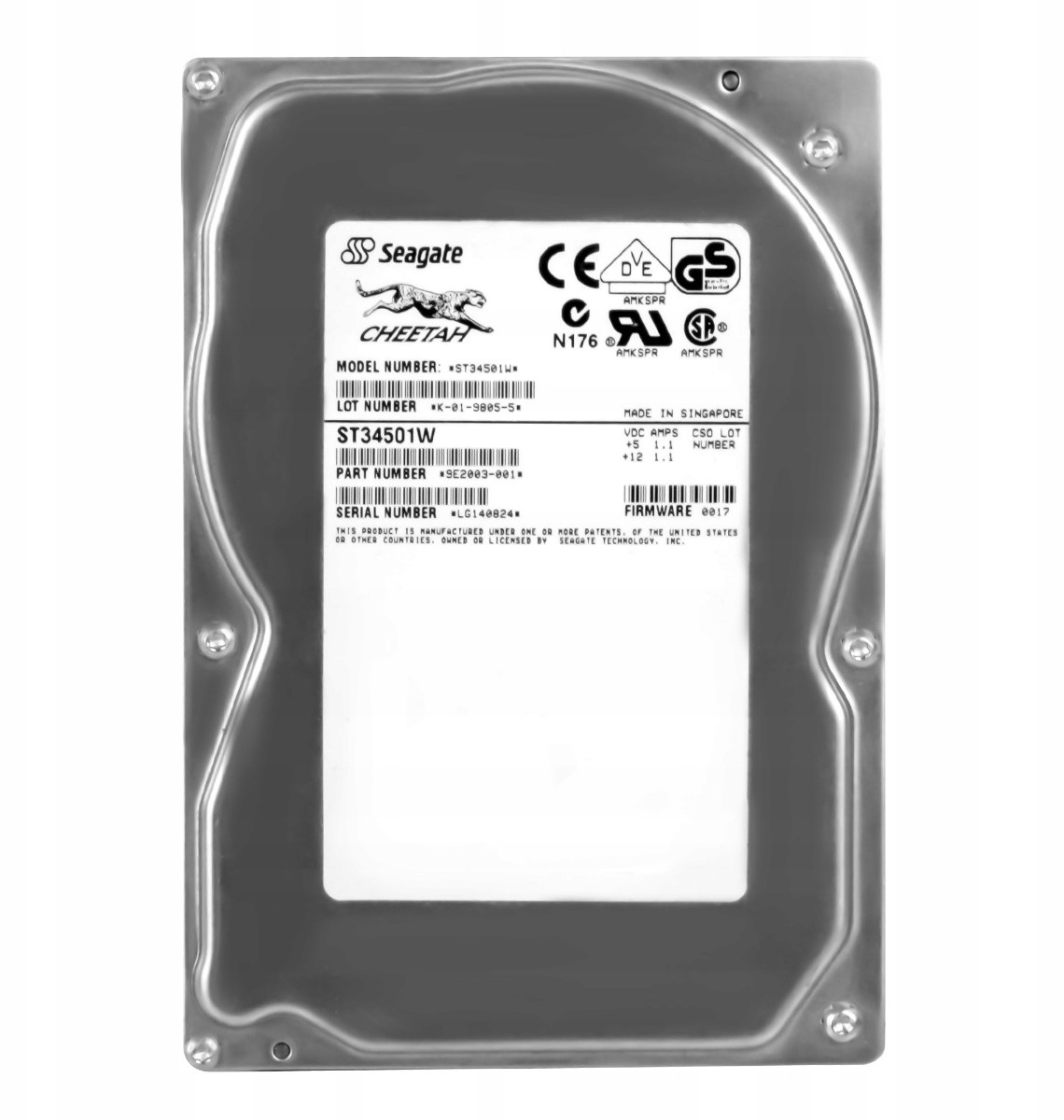 Seagate Cheetah 4.5GB 10K 1MB Scsi 3.5'' ST34501W