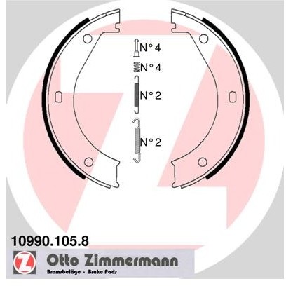ZIMMERMANN Zesatw szczęk hamulcowych, hamulec postojowy ZIMMERMANN 10990.105.8