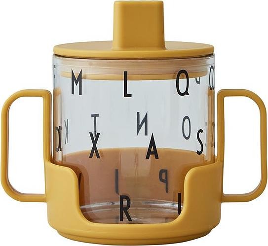 Design Letters Kubek dziecięcy Grow musztardowy z tritanu i szkła 3 el. 20103008MUSTARD