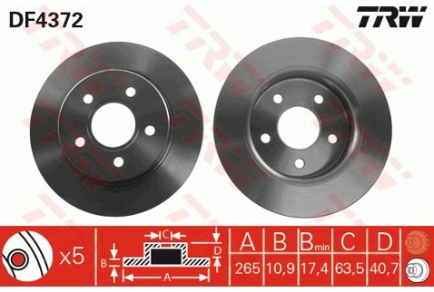 TRW Tarcza hamulcowa DF4372