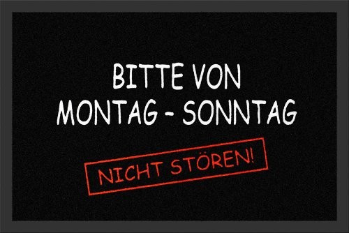 empireposter Empire plakat  wycieraczka  od poniedziałku do niedzieli nie przeszkadzać  rozmiar (cm), ok. 60 X 40  drzwi Mata ta wycieraczka mówi za siebie. Wysokiej jakości wycieraczka z nadrukiem do wewnętrznych (623447)