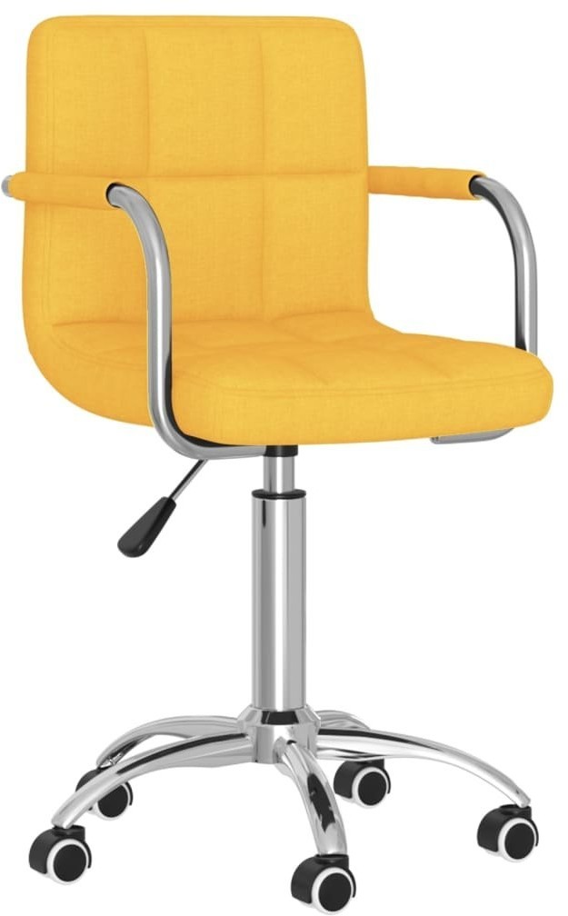 vidaXL Lumarko Obrotowe krzesło stołowe, musztardowe, tapicerowane tkaniną 3087976