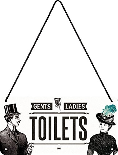 Art Nostalgic 28014, uwaga, Toilet, haengeschild 10 x 20 cm