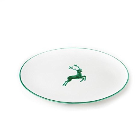 Gmundner Keramik Gmundner ceramika manufaktura 0324pose28 Zielony jeleń talerz, owalna, 28 x 21 cm 0324POSE28
