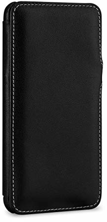 StilGut Book Type etui skórzane do Apple iPhone XS Max, rozkładane z boku etui z prawdziwej skóry APIPXSMSTDJ2BK