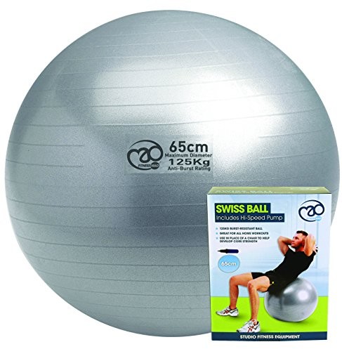 Fitness-Mad Fitness lampa Mad piłka gimnastyczna 65 cm (udźwig do 125 kg) srebrna FBALL100