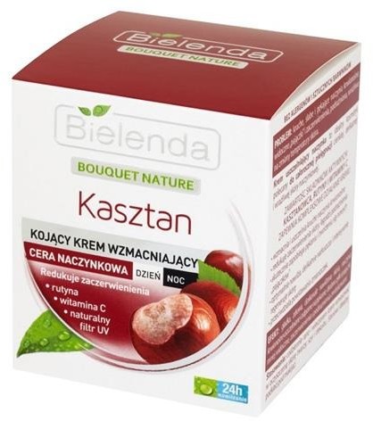 Bielenda Bouquet Nature kojący krem wzmacniający dla cery naczynkowej dzień/noc Kasztan 50ml 46221-uniw