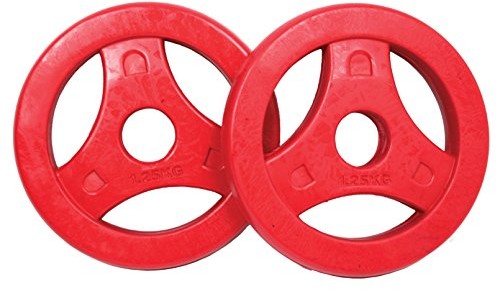 Tunturi Tarcze Aerobic guma 1,25 kg tarcze do sztangi gimnastycznej, czerwony, One Size 14TUSCL291