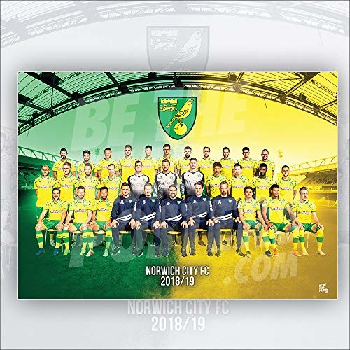 Be The Star Posters Norwich City FC 2018/19 A3 Squad plakat piłkarski/nadruk/sztuka ścienna - oficjalnie licencjonowany produkt - dostępny w rozmiarach A3 i A2 (A3)