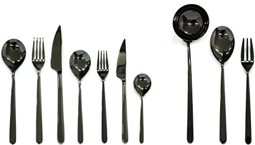 MEPRA Mepra 108722003 zestaw sztućców, wzornictwo Linea Oro NERO 108722087