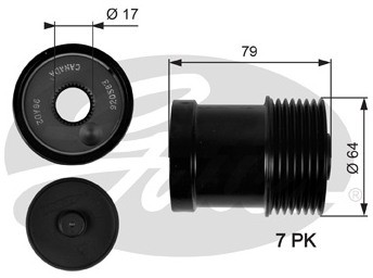 GATES Alternator - sprzęgło jednokierunkowe GATES OAP7104