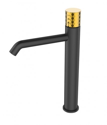 Sea-Horse Bateria OVE BLACK+GOLD umywalkowa stojąca wysoka czarny mat/złoty BJV304/1B-R1