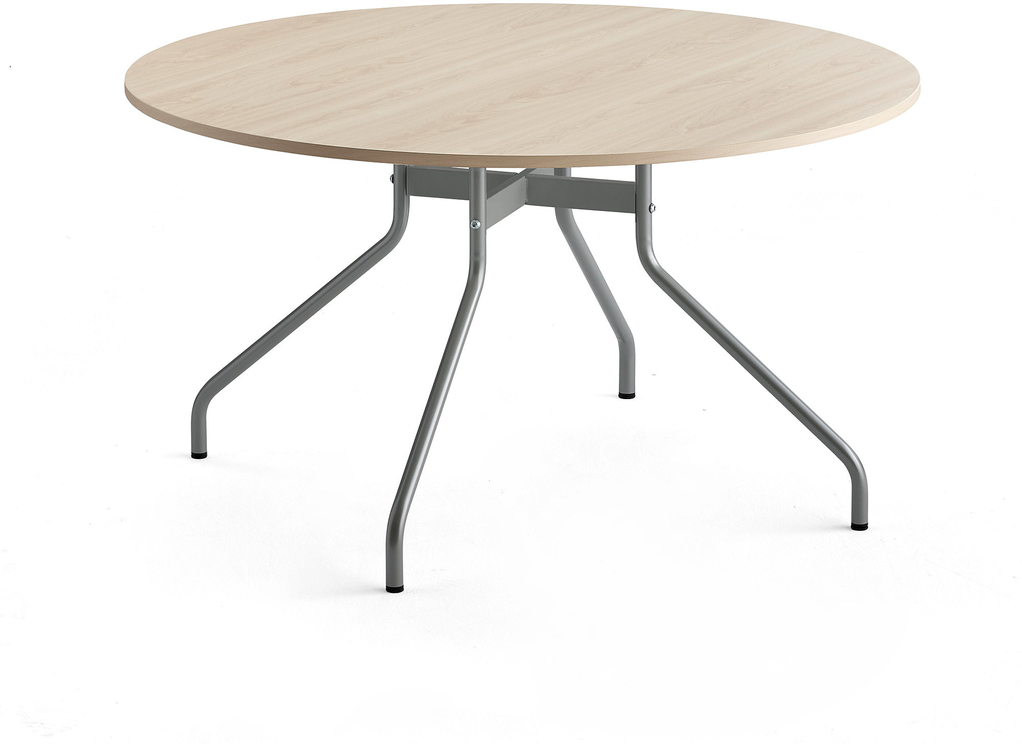 AJ Produkty Stół AROUND, 1300 mm, brzoza laminat, szary aluminium