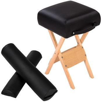 TecTake Akcesoria do masażu taboret rolka i półrolka czarny 400431