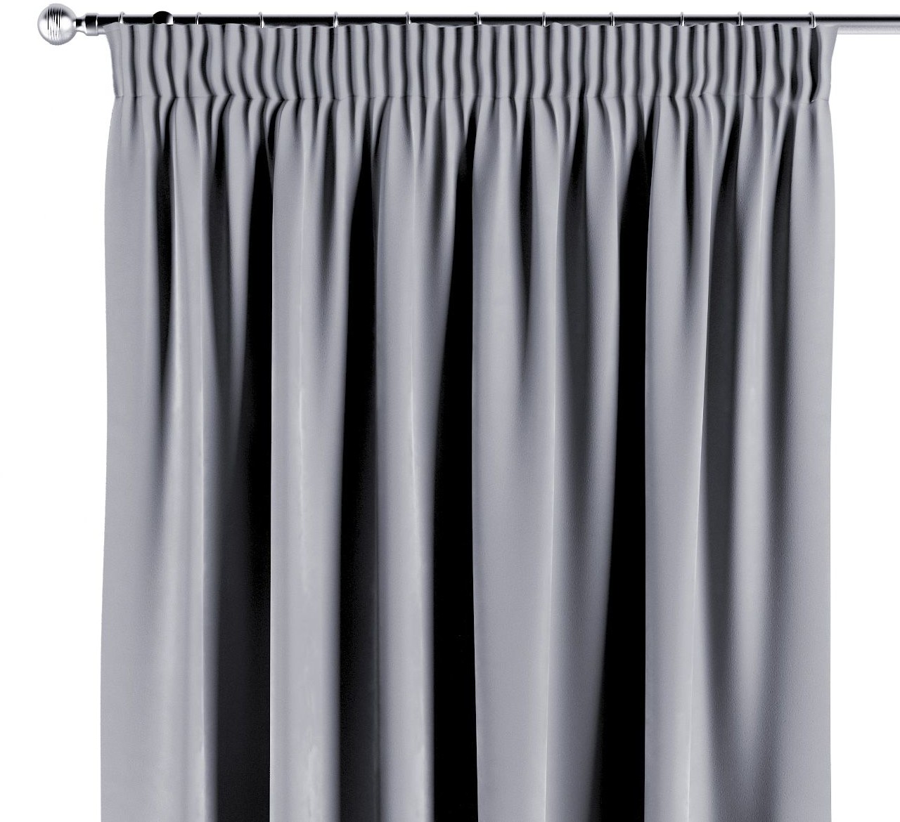 Dekoria Zasłona na taśmie marszczącej 1 szt. srebrzysty szary 1szt 130 × 260 cm Velvet 300-704-24