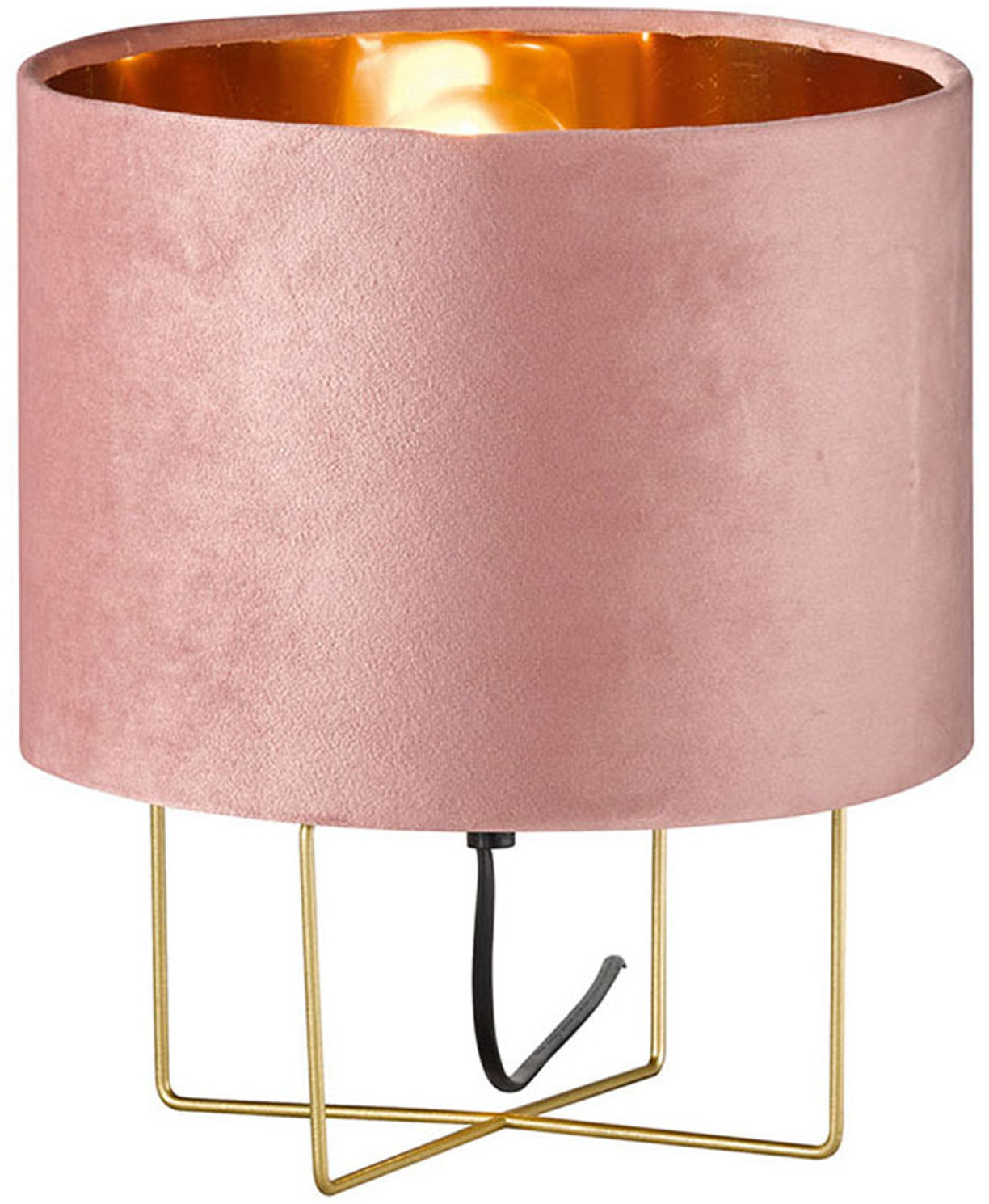 Honsel Nowoczesna lampa stołowa różowa ze złotem - Rosalina