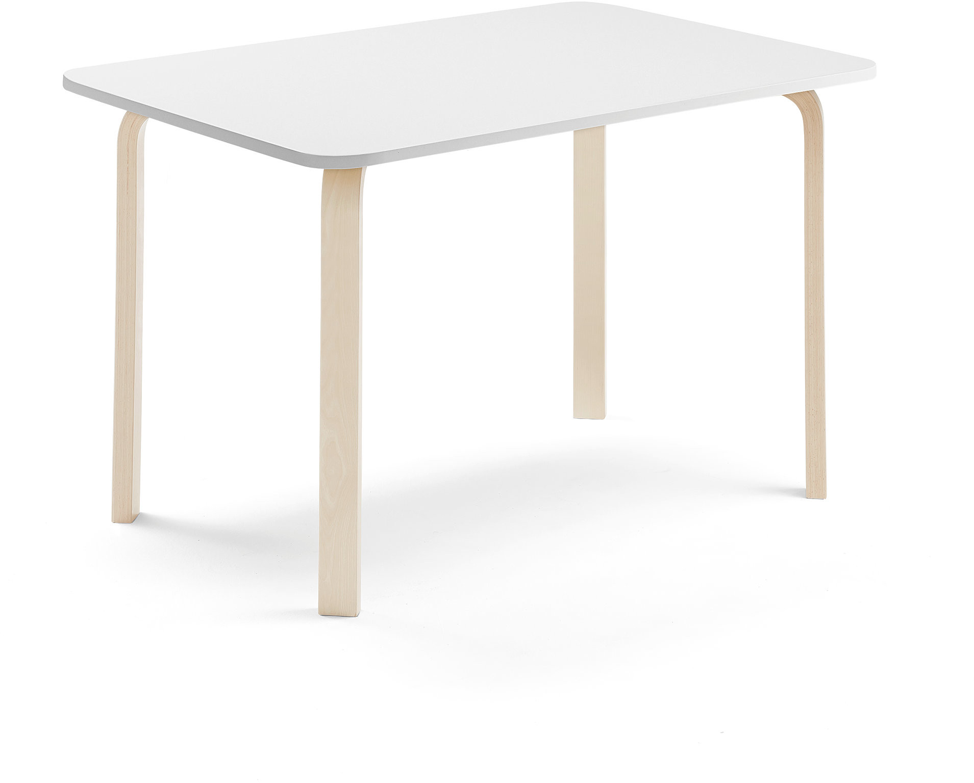 AJ Produkty Stół ELTON, 1200x700x710 mm, biały laminat, brzoza
