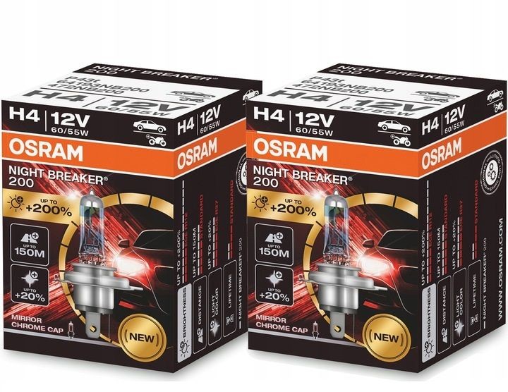 OSRAM żarówki H4 Night Breaker Laser +200%