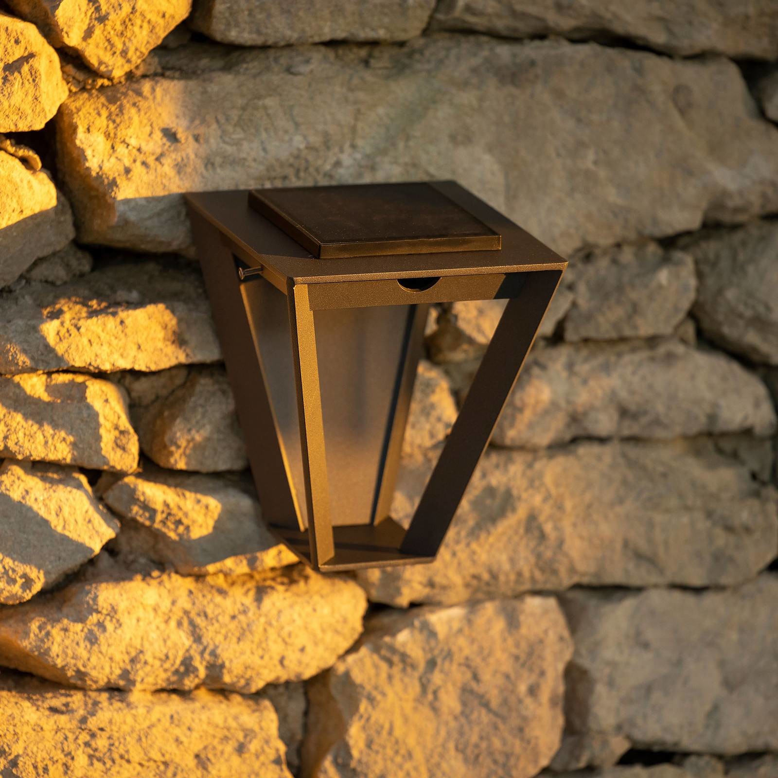 LES JARDINS Solarna lampa ścienna LED Metro czujnik, szara