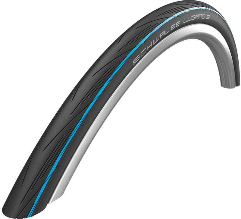 Schwalbe Lugano II Active Opona Clincher 700x25C K-Guard, blue stripes 25-622 | 700x25c 2020 Opony trekkingowe i miejskie 1402882708