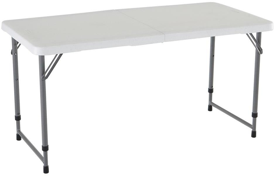 LIFETIME STÓŁ SKŁADANY W PÓŁ 122 CM O REGUL. WYS. BIAŁ. GRANIT 4428 /