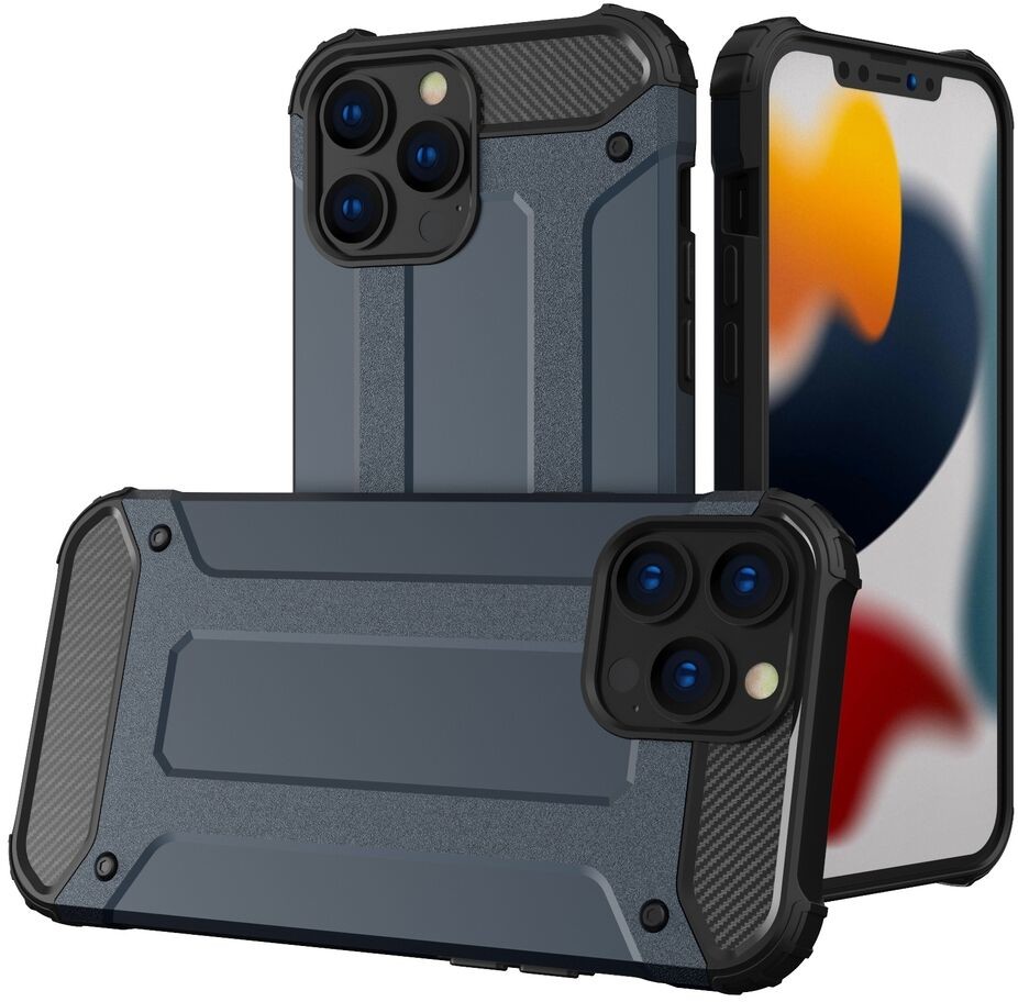 Hurtel Hybrid Armor pancerne hybrydowe etui pokrowiec iPhone 13 Pro niebieski
