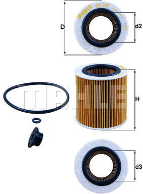 Mahle FILTR OLEJU KNECHT OX 387D1 BMW 1M 15- 220 14- 5 15- X1 13- Z4 13 OX 387D1