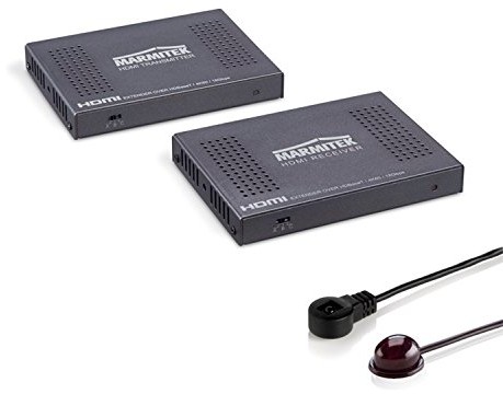 Marmitek 08344 MegaView 241 UHD 2.0 - HDMI Extender, ponad 1 Cat 5e/6 kabel, 4K Ultra HD, 3D, 40 m (4K) - 70 m (1080p), 18,0 Gbps, HDR, podczerwień kanał tylny antracyt