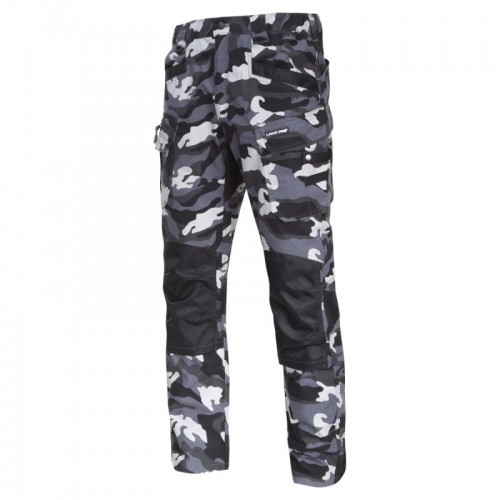 LAHTI PRO Spodnie robocze bojówki moro wzmocnione Slim Fit roz XXXL L4051406) LPL4051406