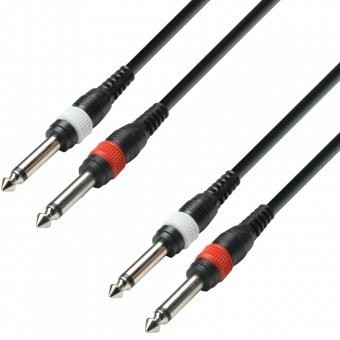 ah Cables Adam Hall Cable przewód audio z wtyczkami mono 2 x 6,3mm na wtyczki mono 2 x 6,2 mm, dostępne różne długości K3TPP0300