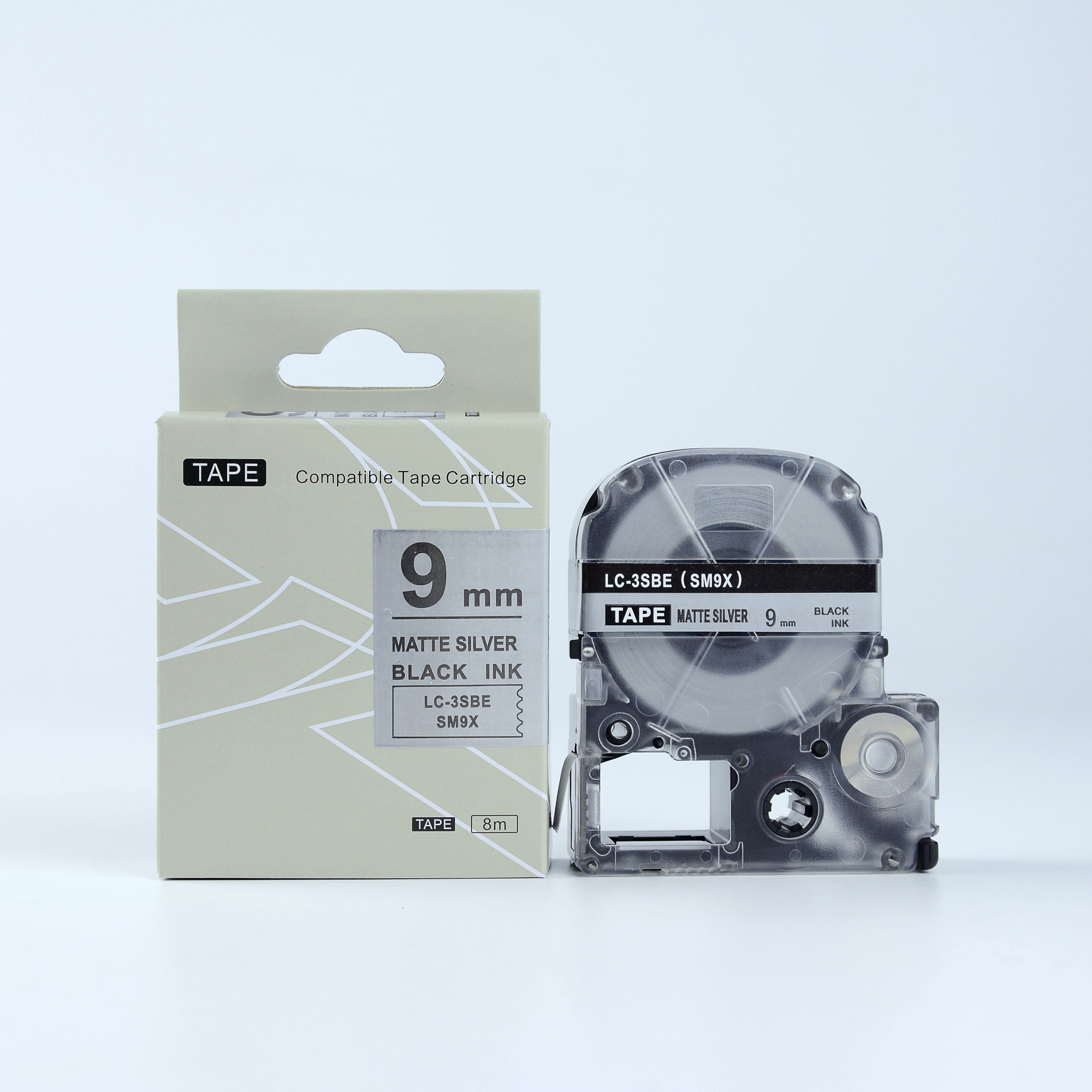 Epson LK-SM9X, 9mm x 9m, czarny druk / matowy srebrny podkład, taśma zamiennik