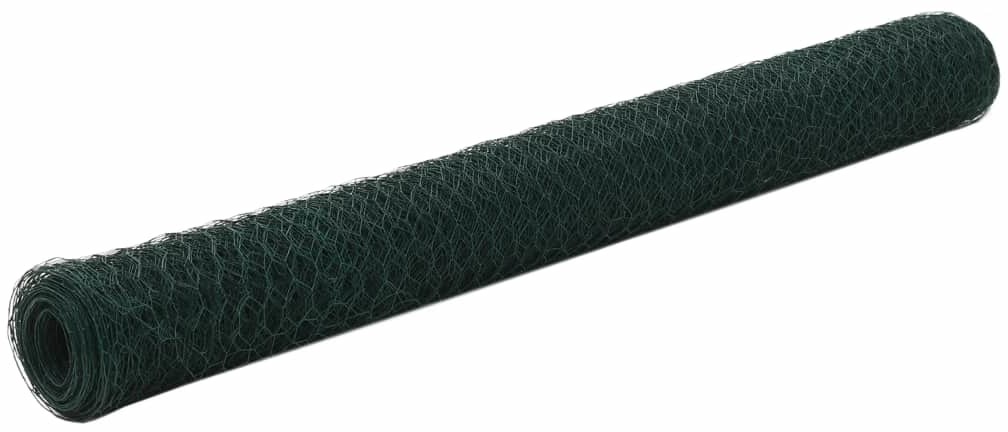 vidaxl Siatka druciana powlekana PVC, 25 x 1,2 m, zielona