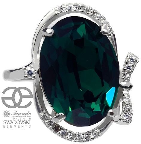 Swarovski Arande zielony pierścionek EMERALD SREBRO 4441780041