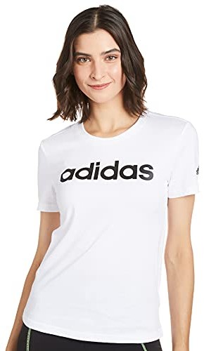Adidas Damska koszulka W Lin biały/czarny XS GL0768
