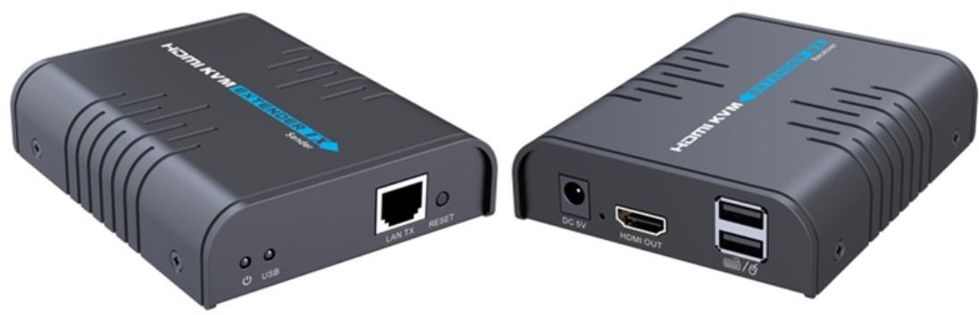 Spacetronik Konwerter sygnału HDMI na IP z przedłużaczem USB - zestaw