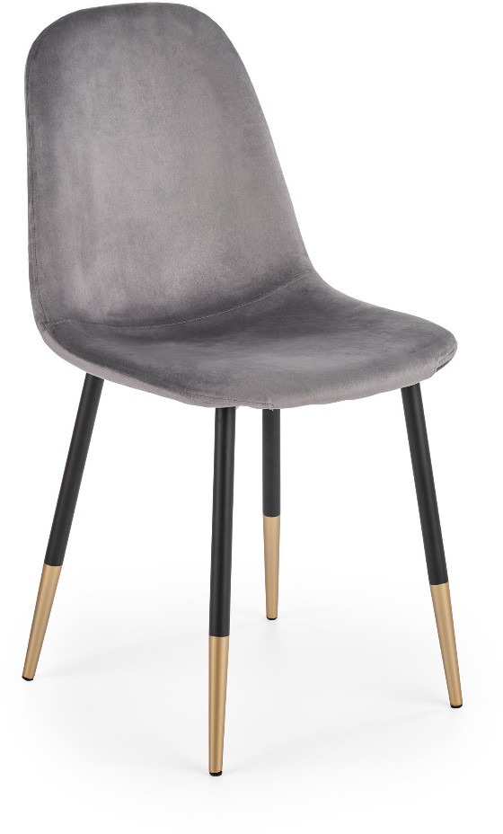 Halmar Krzesło K379 VELVET szare/złote aksamitne na metalowych nogach V-CH-K/379-KR-POPIEL