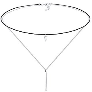 Elli Damski łańcuszek z zawieszką warstwy trójkąt prostokąt Geo Choker  srebro 925 36 cm  0105560917 _ 36 0105560917_36