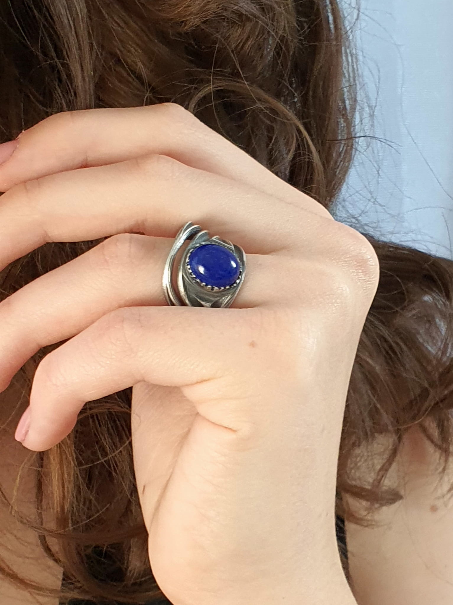 Venus Galeria Gwiaździste niebo - pierścionek srebrny  z lapis lazuli