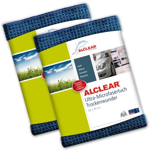 ALCLEAR Alclear 8209012 zestaw ściereczek czyszczących i przyciągających wodę, z mikrofibry, do czyszczenia samochodu i motoru, 60 x 40 cm, granatowy 820901_2