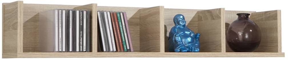 FMD Mobel FMD Półka wisząca z 4 przegrodami, 92 x 17 x 16,5 cm, kolor dębowy 206-004E