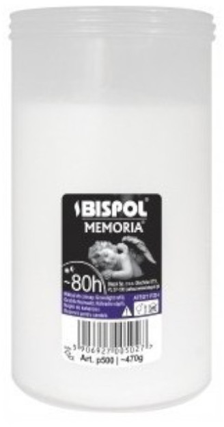 Bispol Wkład do zniczy PARAFINOWY, P500, 1 szt 5906927005027