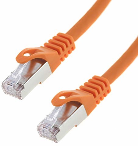SeKi Kabel sieciowy S/FTP PIMF Cat. 7; kabel krosowy do Gigabit Ethernet; sekundy; pomarańczowy