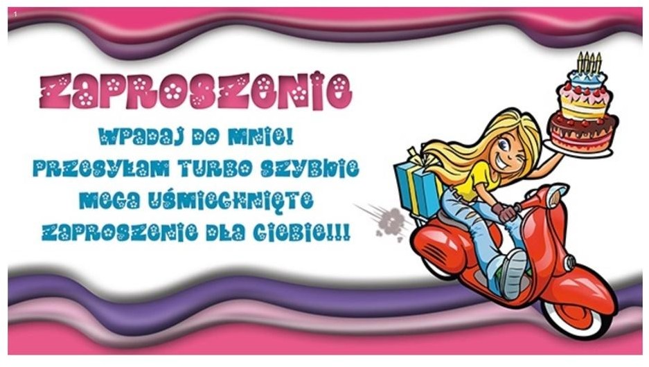 Stamp Zaproszenia urodzinowe nr 06 (10 sztuk)