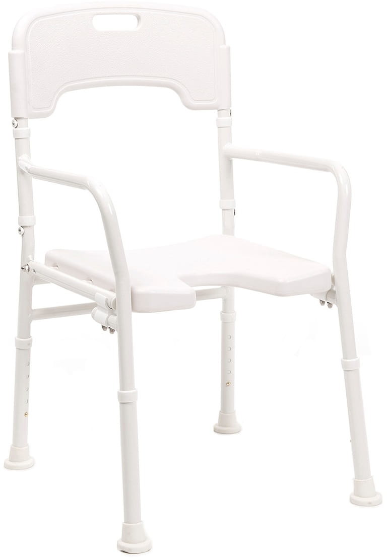 Vermeiren LALY Krzesło prysznicowe aluminiowe, składane, z wycięciem U LALY