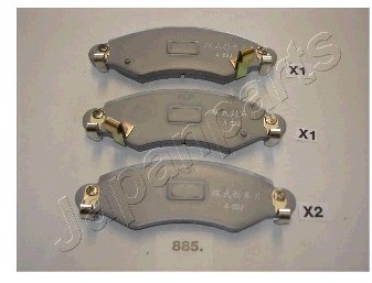 JAPANPARTS Zestaw klocków hamulcowych, hamulce tarczowe PA-885AF