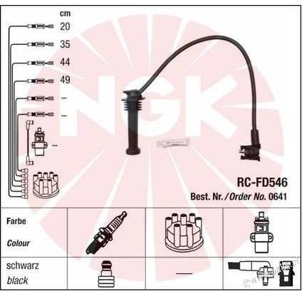 NGK Przewody zapłonowe 0641 Blister Faisceau 19 RC-FD546