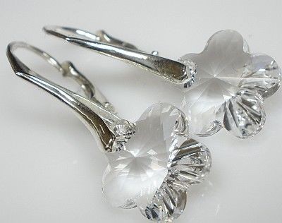 Swarovski kolczyki SREBRO CERTYFIKAT KWIATKI