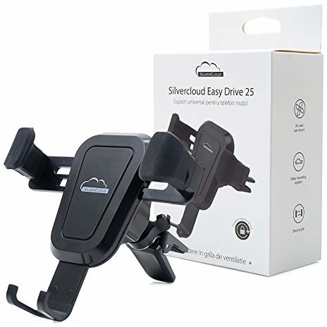 SilverCloud SilverCloud Uniwersalna obsługa telefonu komórkowego Easy Drive 25 w kratce wentylacyjnej PNI-SED25